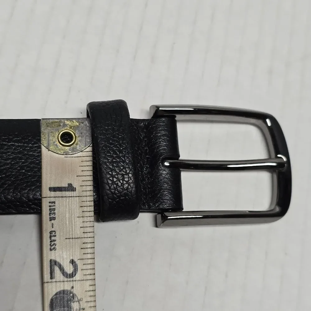 PERRY ELLIS Black Leather Classic Dress Belt 38